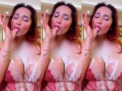 Aditi Mistry Pouring Ice Cream in Cleavage on Live Porn App Content