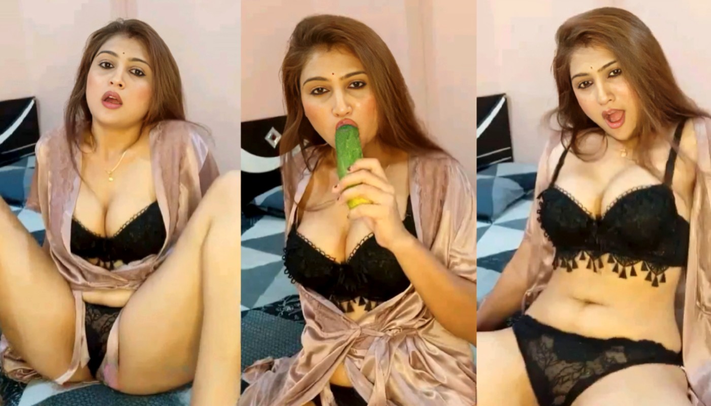 Hiral Radadiya Cucumber in Black Pussy