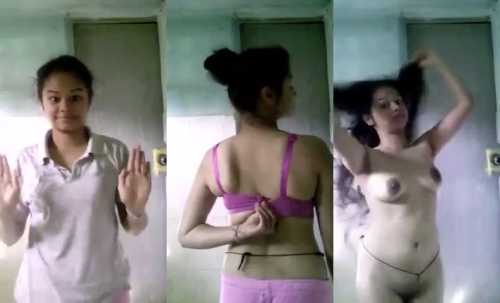 Super cute Telugu girl showing her curvy body